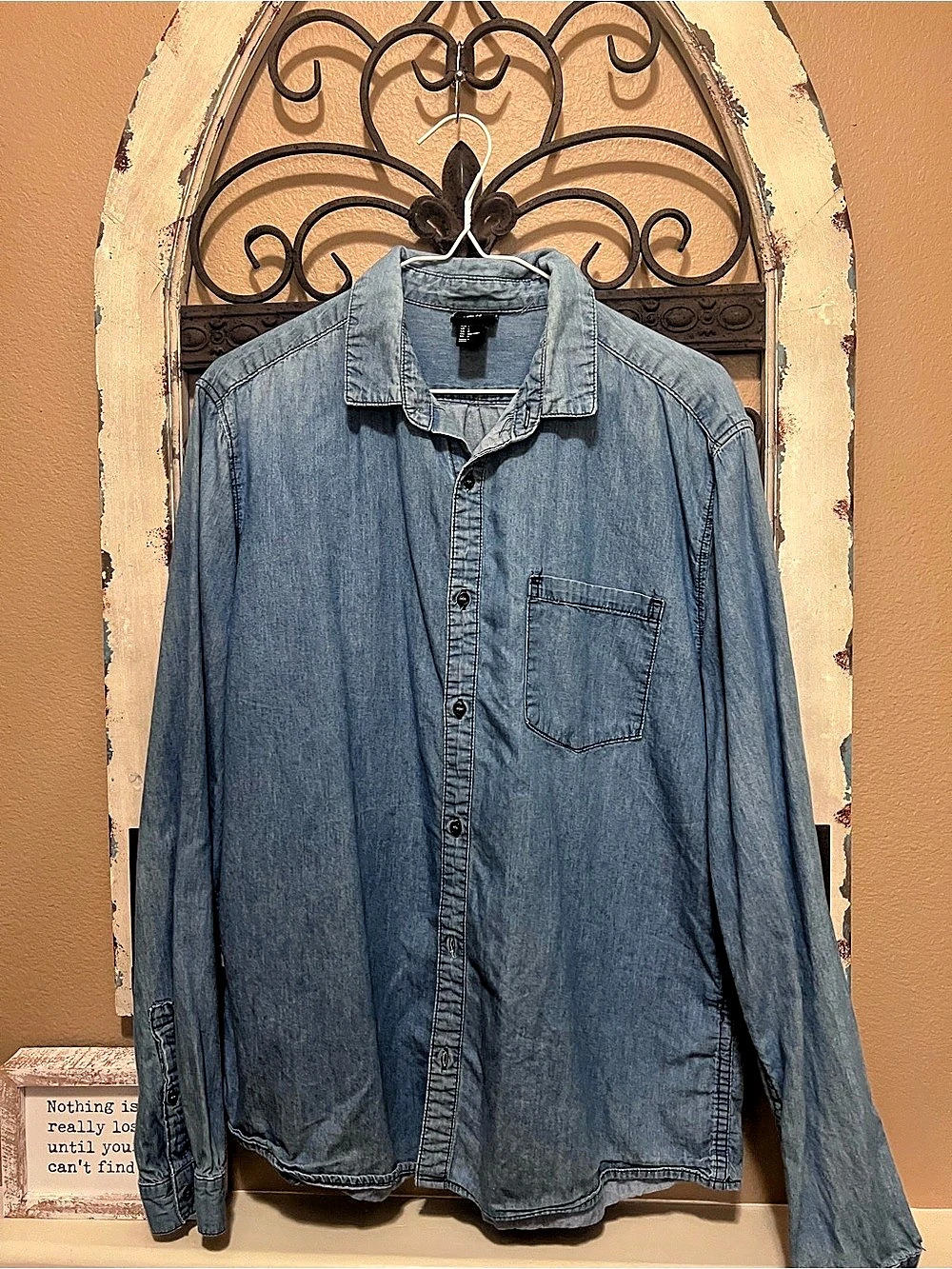 H&M Casual Denim-Style Shirt Size Large